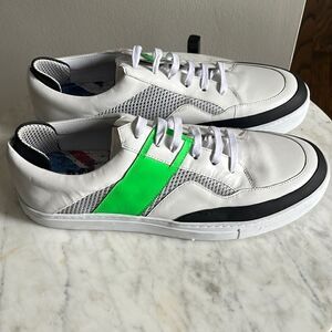 English Laundry Sneakers, neon green stripe, size 10